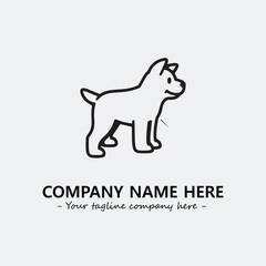 Dog illustration black and white for logo company vector image
