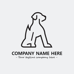 Dog illustration black and white for logo company vector image
