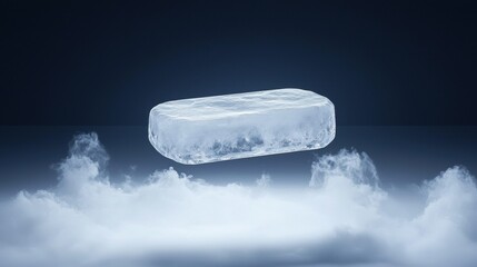 A block of ice floating in the air.