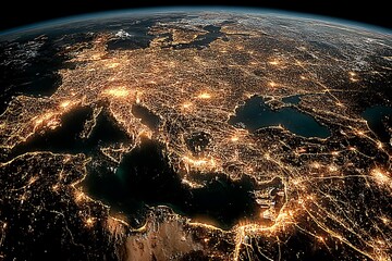 Earth Cities Night Lights.