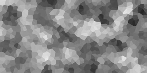 Black & white broken quartz stained glass & seamless pattern vintage background. Crystal Voronoi Diagram Background for Website, Fabric Printing, Brochures.light abstract mosaic polygonal background. 
