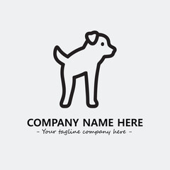 Dog illustration black and white for logo company vector image
