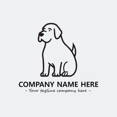Dog illustration black and white for logo company vector image
