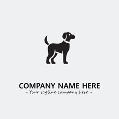 Dog illustration black and white for logo company vector image
