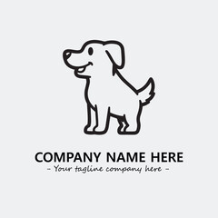 Dog illustration black and white for logo company vector image
