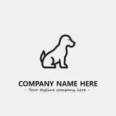 Dog illustration black and white for logo company vector image
