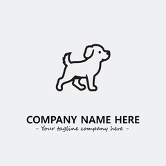 Dog illustration black and white for logo company vector image
