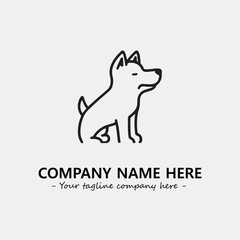 Dog illustration black and white for logo company vector image
