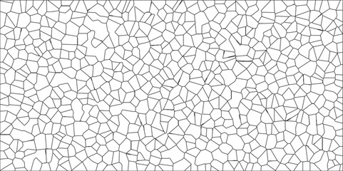 A metal grid stands isolated against a white background. White color Broken Stained-Glass Background with black lines. Cement kitchen decor & white marble bath floor.  © NoOne