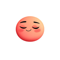 Fototapeta premium Pink Relieved Face Emoji with Closed Eyes
