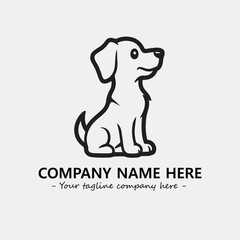 Dog illustration black and white for logo company vector image

