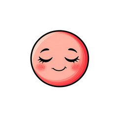 Fototapeta premium Pink Relieved Face Emoji with Closed Eyes