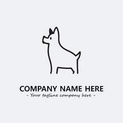 Dog illustration black and white for logo company vector image
