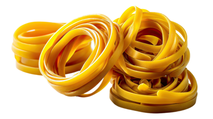 Golden Egg Noodle: A close-up shot of perfectly coiled egg noodles, their vibrant golden hue inviting you to imagine a delicious pasta dish.
