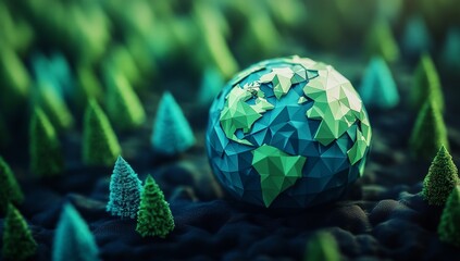 Earth in a verdant forest