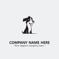 Dog illustration black and white for logo company vector image
