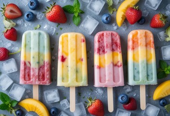 Colorful Fruit Stick Ice Cream.
