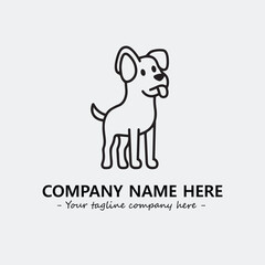 Dog illustration black and white for logo company vector image

