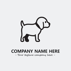 Dog illustration black and white for logo company vector image
