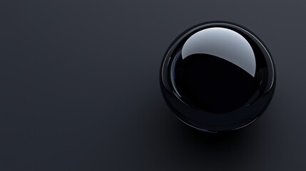 A shiny black sphere with a reflective surface.