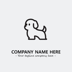 Dog illustration black and white for logo company vector image
