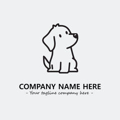 Dog illustration black and white for logo company vector image
