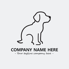 Dog illustration black and white for logo company vector image
