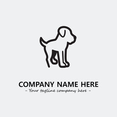 Dog illustration black and white for logo company vector image

