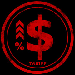 Import tariff sign or stamp. vector illustration