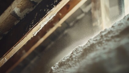 Obraz premium Interior of a building under construction, insulation installation