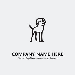 Dog illustration black and white for logo company vector image

