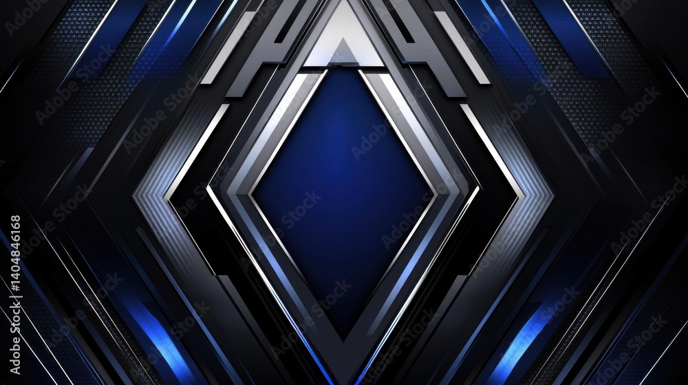 Aufkleber Abstract futuristic gradient background featuring diamond shape geometric elements and digital tech pattern, perfect for modern de