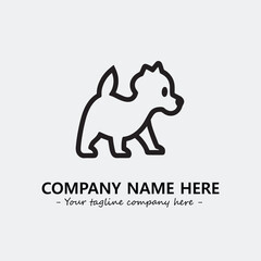 Dog illustration black and white for logo company vector image
