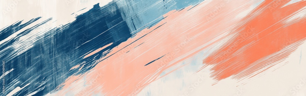 Aufkleber Abstract pastel blue and coral pencil strokes create a soft and artistic background for digital compositions