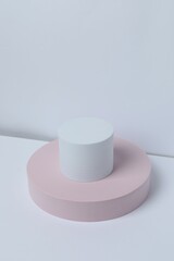 Various podiums on a light background