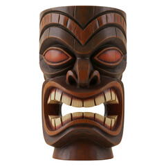 Tiki Mask: Polynesian Art on Transparent  background