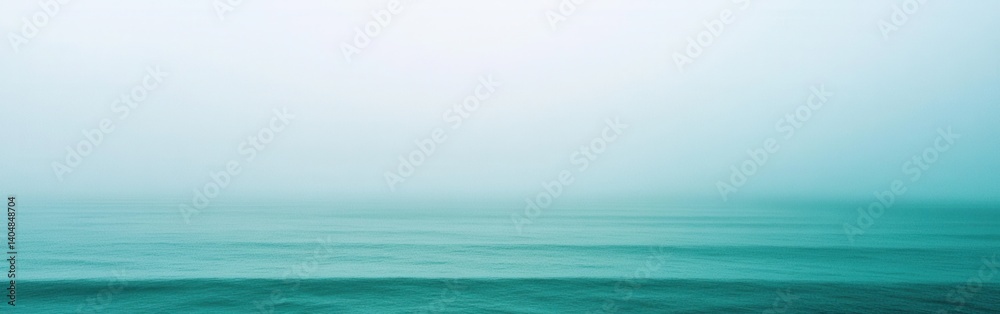 Aufkleber Tranquil Teal Gradient: Abstract Ocean View with Soft Horizon in Monochromatic Style