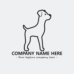 Dog illustration black and white for logo company vector image
