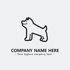 Dog illustration black and white for logo company vector image
