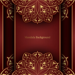 Red background with gold mandala ornaments