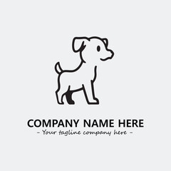 Dog illustration black and white for logo company vector image
