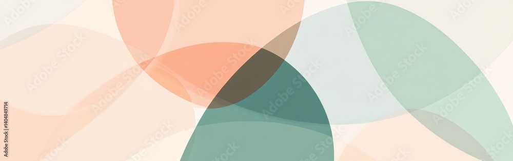 Leinwandbilder faint mint and peach half-circles overlapping subtly to create a soft, modern abstract background wi