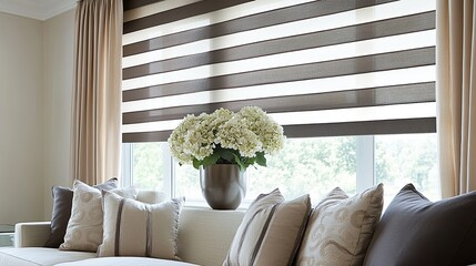 Sleek window treatments, offering a modern touch to any interior design.  