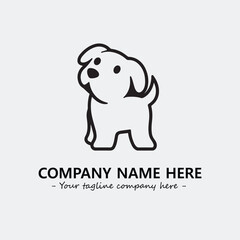 Dog illustration black and white for logo company vector image
