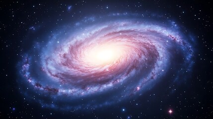 Fototapeta premium Spiral galaxy in deep space, showcasing intricate patterns.