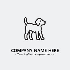 Dog illustration black and white for logo company vector image
