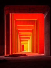 Fototapeta premium Tunnel Orange Lightway