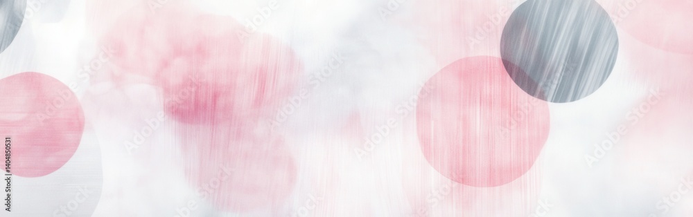 Poster Minimalist pencil strokes backdrop with blurred pink and gray circles for elegant and gentle abstract backgrounds.