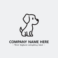 Dog illustration black and white for logo company vector image
