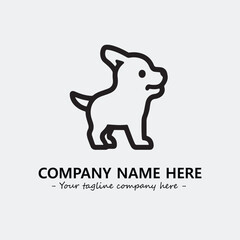 Dog illustration black and white for logo company vector image
